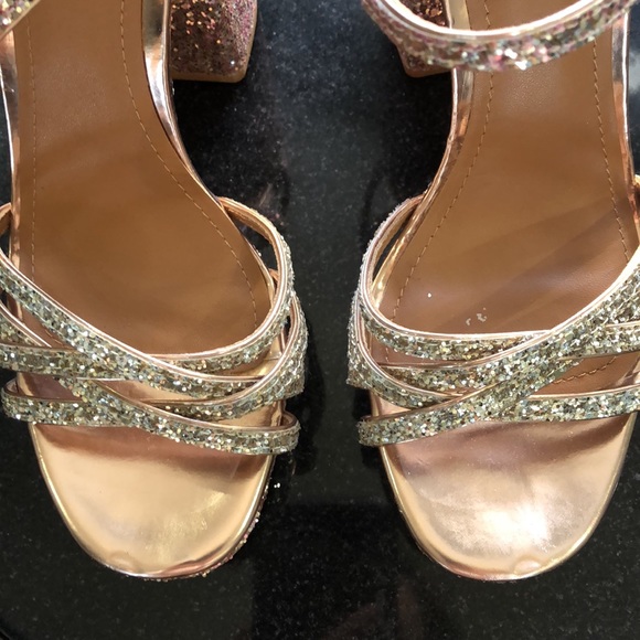 ASH pink copper platform strappy sandals Glitter Size 9 US 40 UK/Eur - Picture 2 of 14